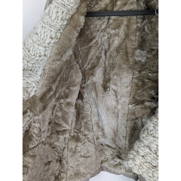 Desigual Jacket Wool Chunky Knit Faux Fur Art to Wear Boho Fall Winter Size 8 - Picture 11 of 16